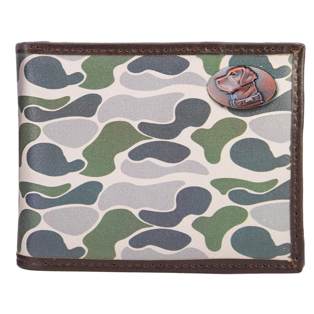 Men's Zep-Pro BiFold Leather Passcase Old School Camo Wallet