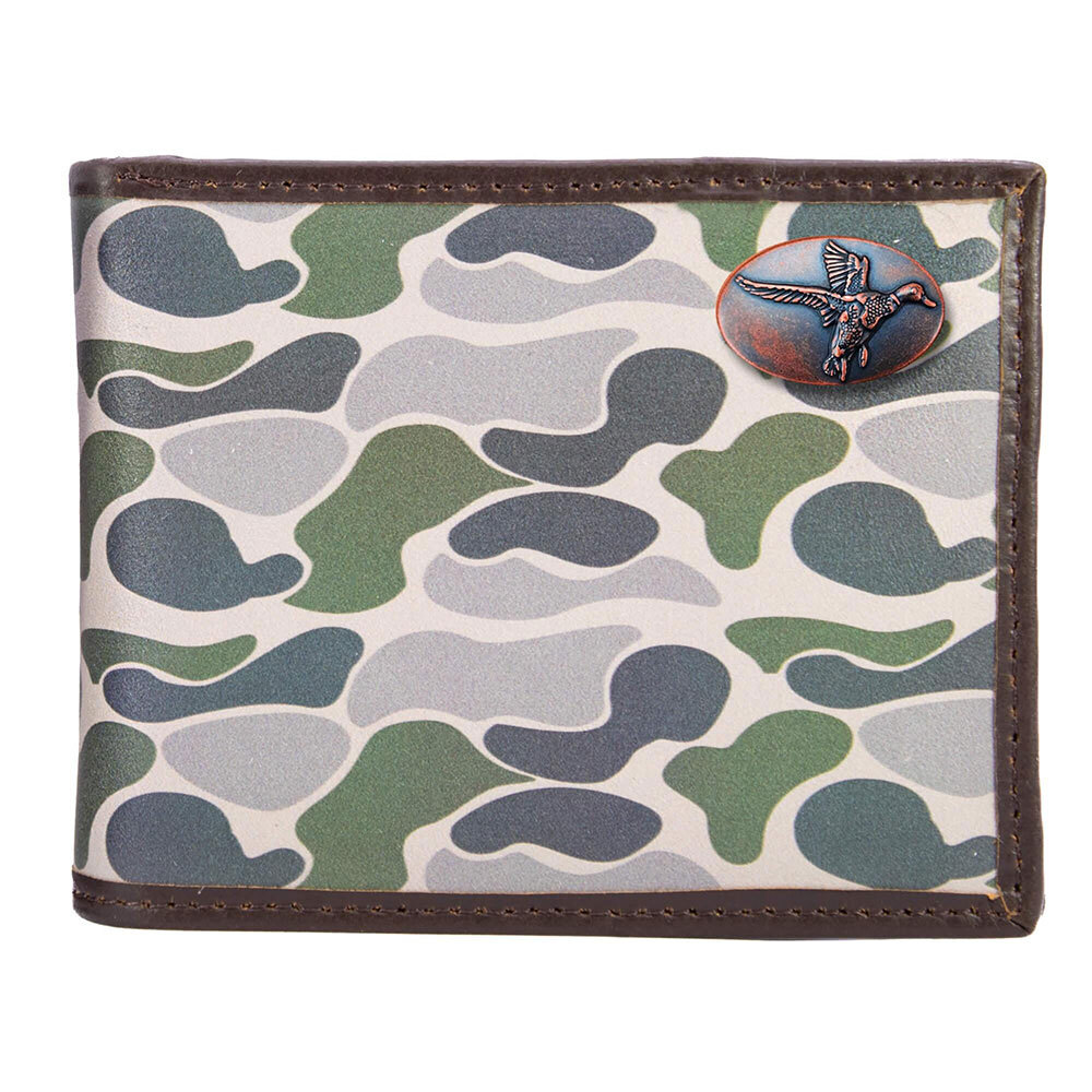 Men's Zep-Pro BiFold Leather Passcase Old School Camo Wallet
