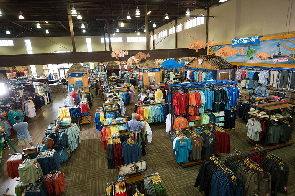 Inside area picture Eagle Eye Outfitters men's clothing department and Columbia apparel.