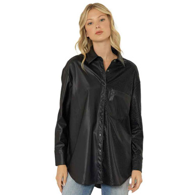 Entro - Button Down Cold Shoulder Embroidered main image 0