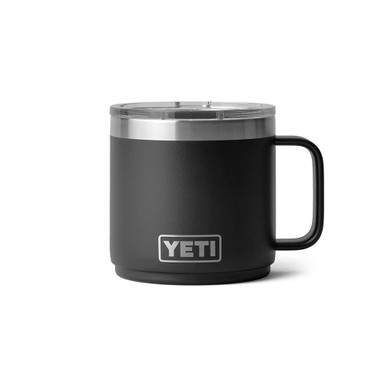 Yeti logo black insulated mug silver lining coffee - Depop