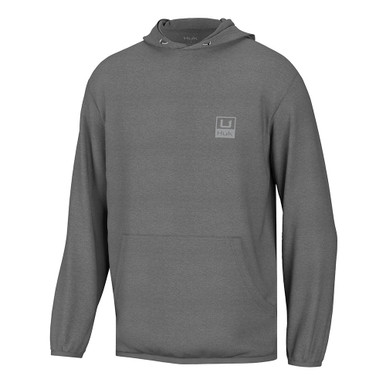 Pull Polaire à Capuche Huk Performance Fishing - Taille 2XL Gris - Pour La Pêche
