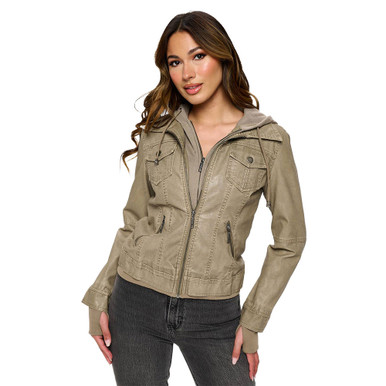 Coalition LA Single-Breasted Vegan Leather Blazer main image 1