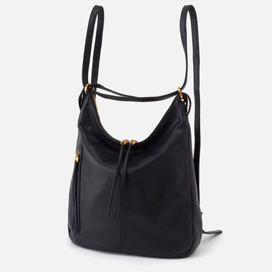 HOBO Merrin Convertible Backpack in Polished Leather Merrin Convertible Backpack in Pebbled Leather - Taupe – HOBO main image 4