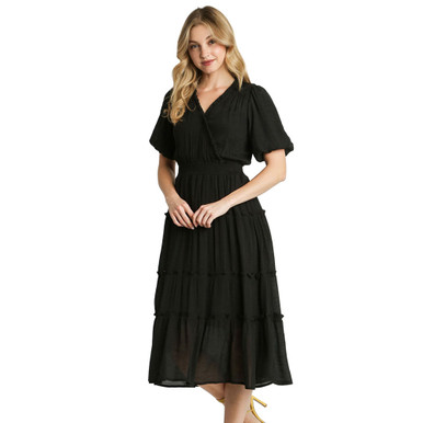 Umgee Printed Tiered Tube Midi Dress main image 0