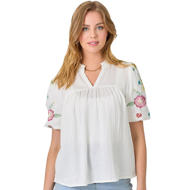 puritas プリータス flower shower blouse ホワイト puritas プリータス flower shower blouse ブラウス