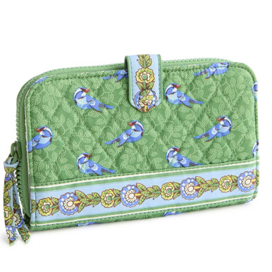 Billlie ツキ everline プレオーダー トレカ エバラ Vera Bradley Large Tab Wallet - Green Birds | Eagle Eye Outfitters