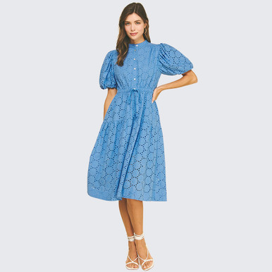 eyelet midi dress sam edelman Eyelet Fit & Flare Midi Dress (Women)