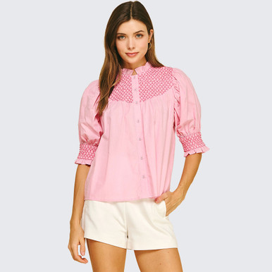 é button blouse pink pinch-womens-embroidered-