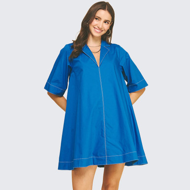 knee length dresses for ladies Women's V Neck Casual Boho Loose Midi Dress main image 1