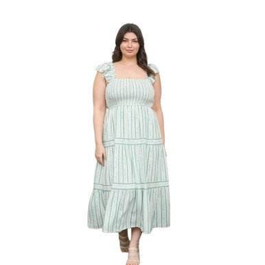 slim fit dress slacks Blu Pepper Light Sage Daisy Embroidery Smocked Puff Sleeve Mini Dress