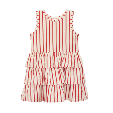 Toddler Girls' Mabel + Honey Terracotta Stripe Sleeveless Dress - Red |  Eagle Eye Outfitters