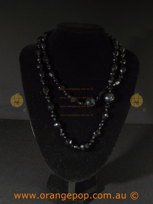 Beautiful black beaded fashion necklace