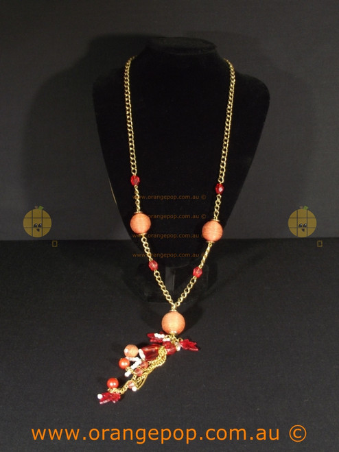 Mixed charmed orange women's necklace