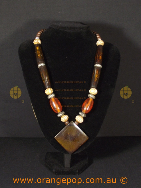 Amber/orange women's necklace