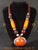 Chunky orange beads women's necklace