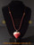 Maroon/red love heart pendant women's necklace