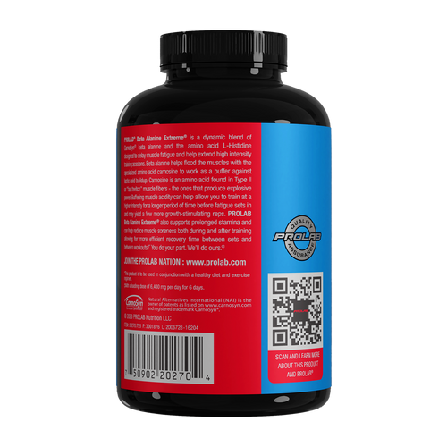 BETA ALANINE EXTREME® delays muscle fatigue and help extend high intensity training sessions with a dynamic blend of CarnoSyn® beta alanine and L-Histidine, amino acids that helps support the production of carnosine.†