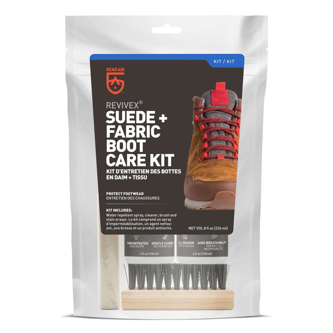 Gear Aid Revivex Suede + Fabric Boot Care Kit, 8 fl oz - The Farm Store