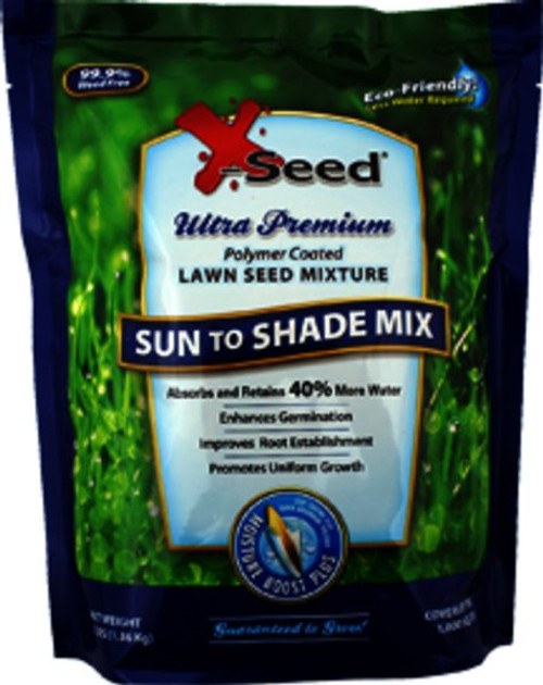 3lb bag of Sun to Shade Moist Boost Plus Lawn Seed for versatile light conditions