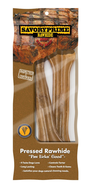 Savory Prime Pressed Rawhide Bone,  2 PK, 8.5"