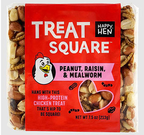 Happy Hen Treat Square, Peanut, Raisin, and Mealworm, 7.5 oz