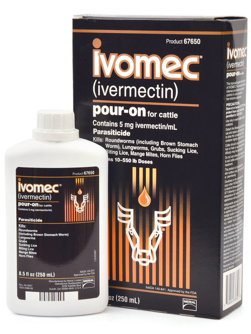 Ivomec Pour-On Ivermectin For Cattle, 8.5 fl oz (250 mL)