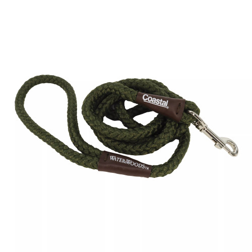 Water & Woods Braided Rope Snap Dog Leash, Green Water & Woods Braided Rope Snap Dog Leash, Green