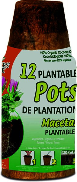 PlantBest Fiber Grow Pots, 2.5", 12 Pots