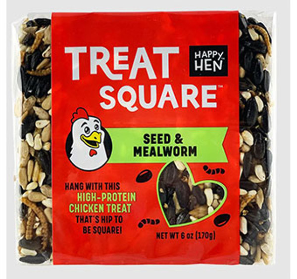 Happy Hen Treat Square, Seed & Mealworm, 6 oz