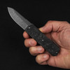 Maserin Silver 410 Fat Carbon Damascus Folding Knife
