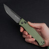 Real Steel Pathfinder G10 Blackwash Folding Knife OD Green