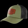 Buck USA Leather Patch Trucker Cap OD Green