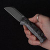 QSP Baby Penguin Purple Carbon Fibre Blackwashed Fixed Blade