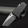 1881 Knife Works Broadway Black Tumbled Tanto Folding Knife