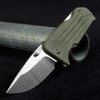 1881 Knife Works Broadway OD Green Tumbled Drop Point Folding Knife