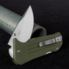 1881 Knife Works Broadway OD Green Tumbled Drop Point Folding Knife