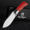Jack Wolf Knives Timber Jack Fire Canvas Micarta Folding Knife