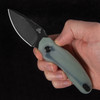 Twisted Assisted Fortis Drop Point Blackwash Jade Folding Knife
