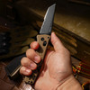 Kizer Aegis T Part Serrated Tan PVD Folding Knife