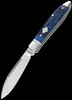 RoseCraft Tanasi Lake Tear Drop Blue Jigged Bone Folding Knife