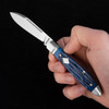 RoseCraft Tanasi Lake Tear Drop Blue Jigged Bone Folding Knife