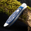 RoseCraft Tanasi Lake Tear Drop Blue Jigged Bone Folding Knife