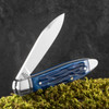 RoseCraft Tanasi Lake Tear Drop Blue Jigged Bone Folding Knife