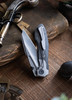 Null Knives Voo Doll - Damasteel Camo Carbon Fibre Folding Knife