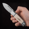 Andre De Villiers Impi Damascus White Micarta Folding Knife