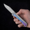 Kizer Melody Rainbow Damast Aluminium & Crystallized Titanium Folding Knife