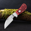 RoseCraft Clinch River Swayback Red Picked Bone Folding Knife