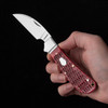 RoseCraft Clinch River Swayback Red Picked Bone Folding Knife