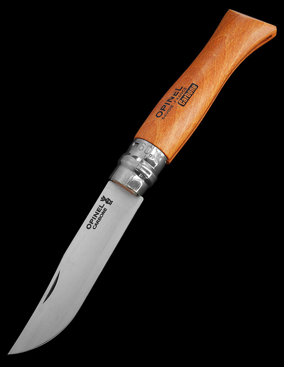 Opinel No. 12 pocket knife, carbon steel, blade length 12 cm
